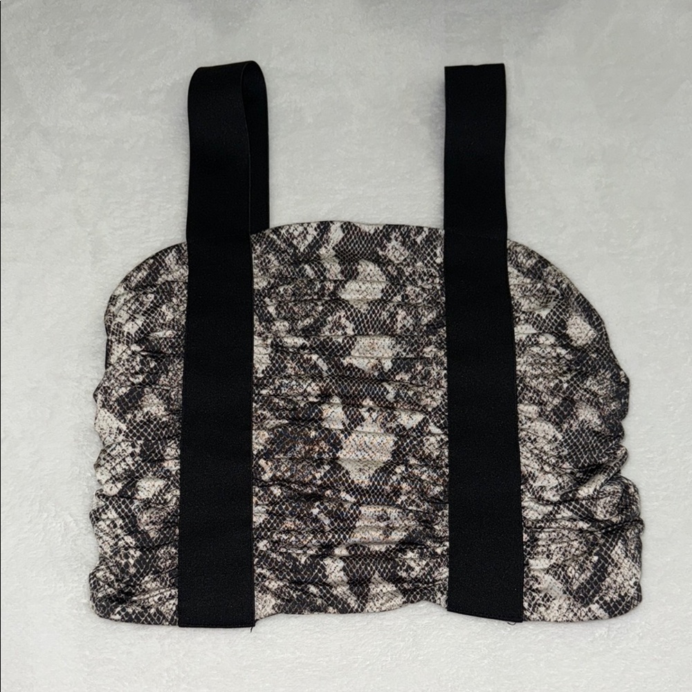 New York & company snake print rouche strappy tank top size XS